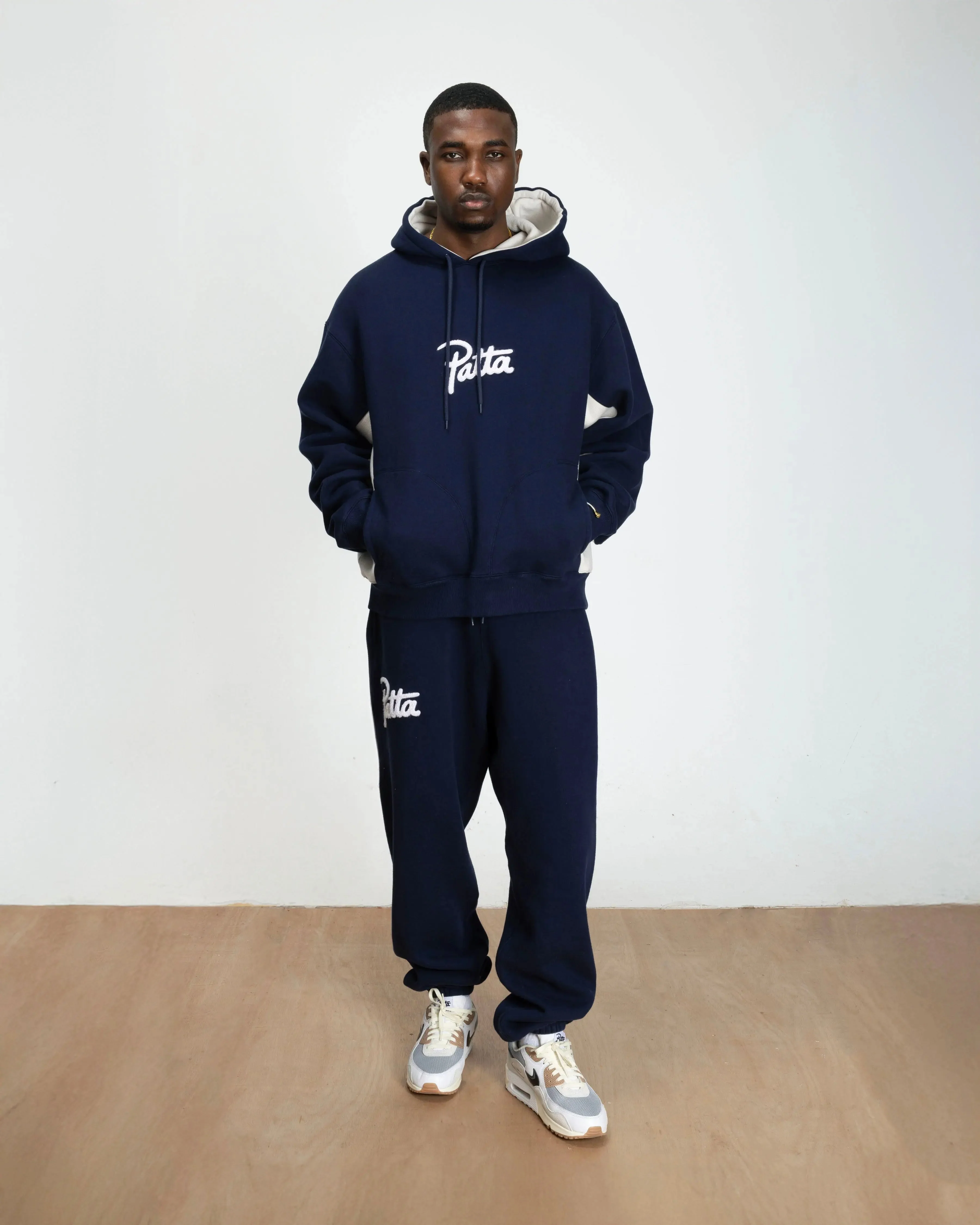 Patta Chenille Logo Hooded Sweater (Black Iris) - Image 7