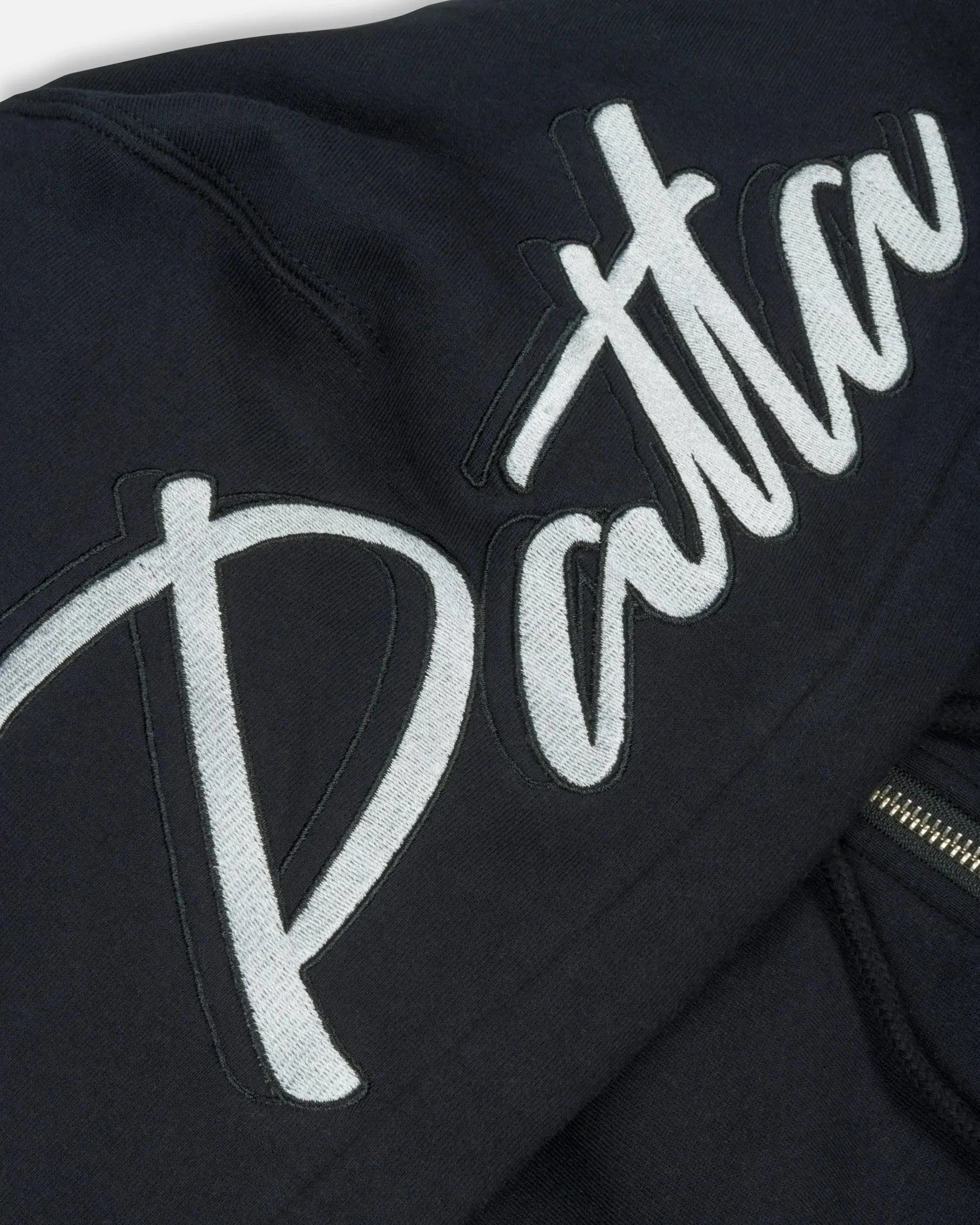 Patta Embro Classic Zip Up Hooded Sweater (Black) - Image 6