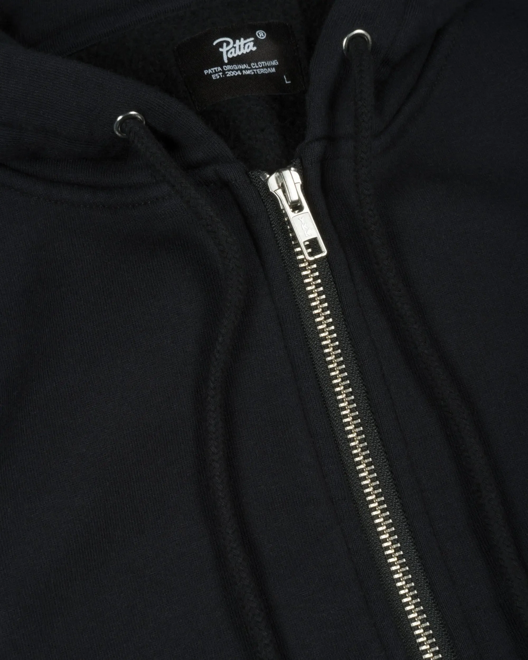 Patta Embro Classic Zip Up Hooded Sweater (Black) - Image 7