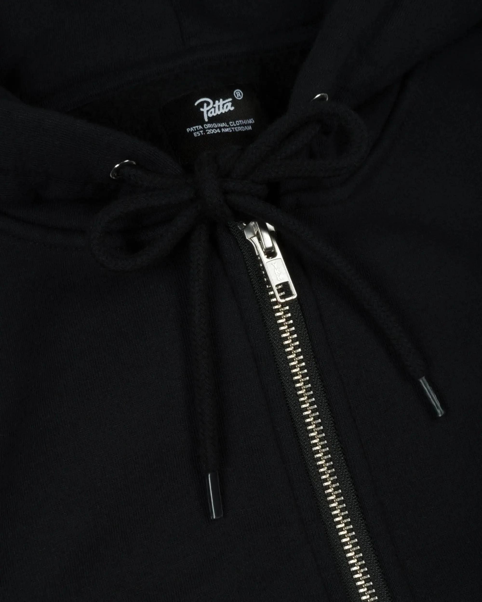 Patta Embro Classic Zip Up Hooded Sweater (Black) - Image 8