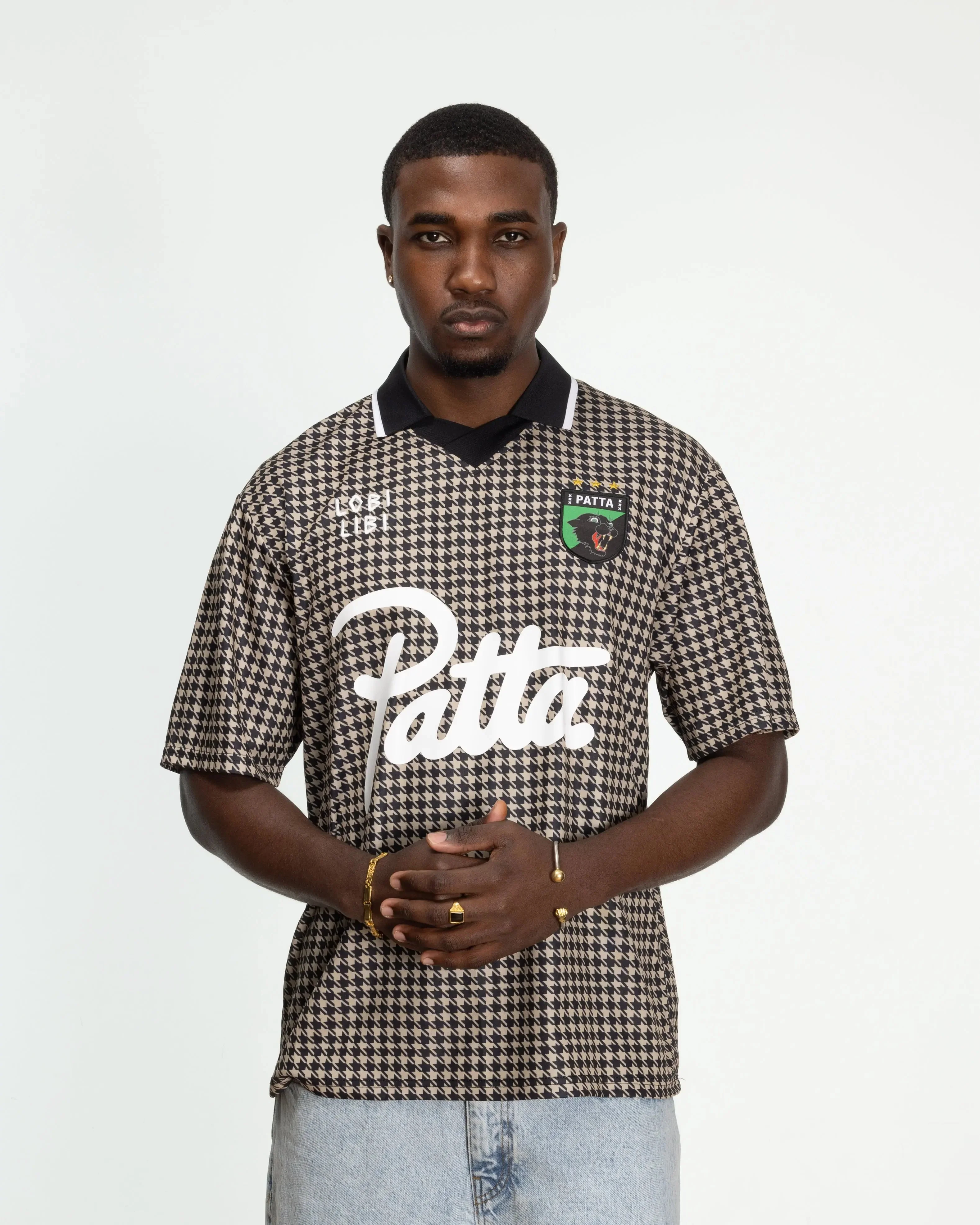 Patta Houndstooth Football Jersey (Irish Cream) - Image 3