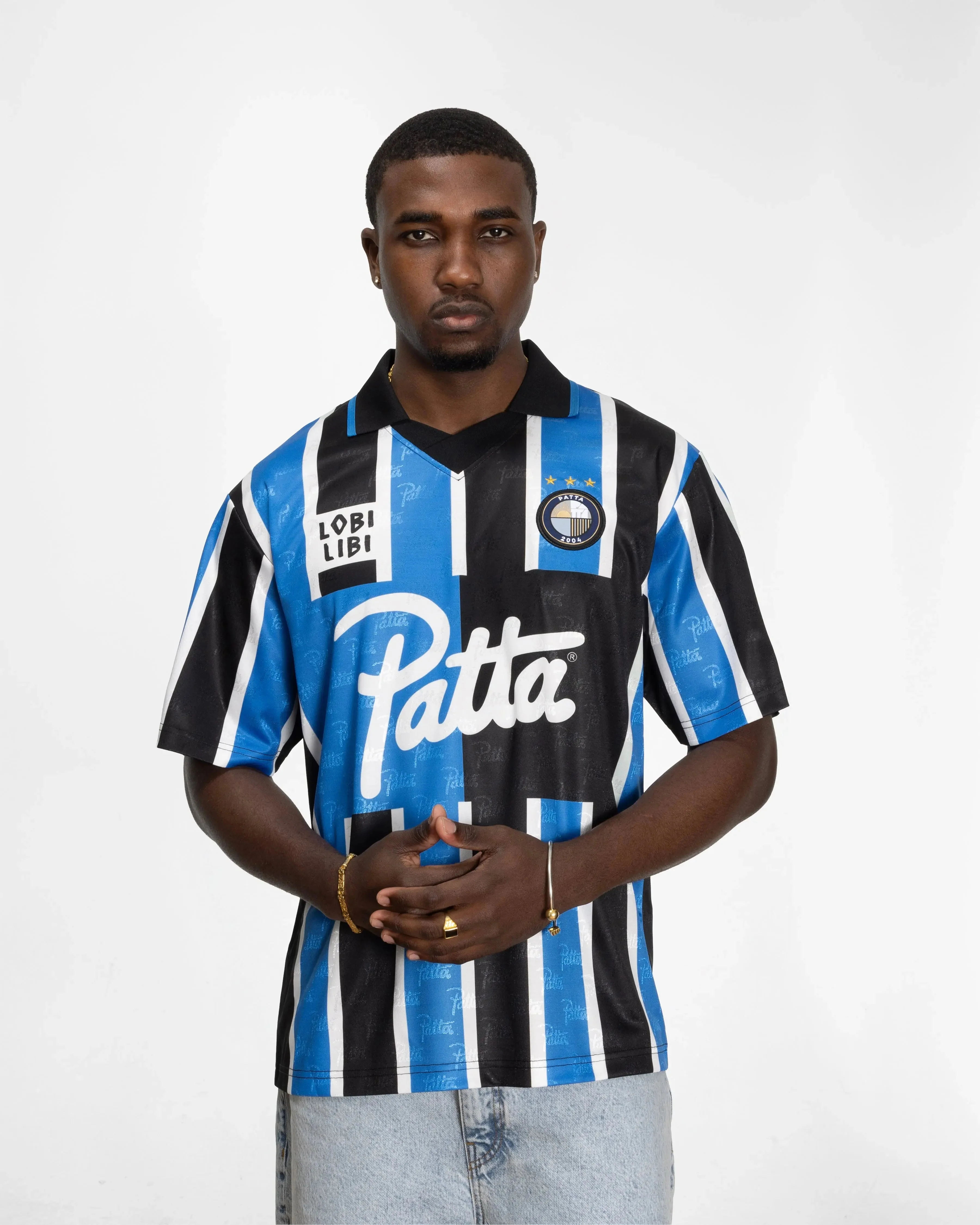 Patta Stripe Football Jersey (French Blue) - Image 4