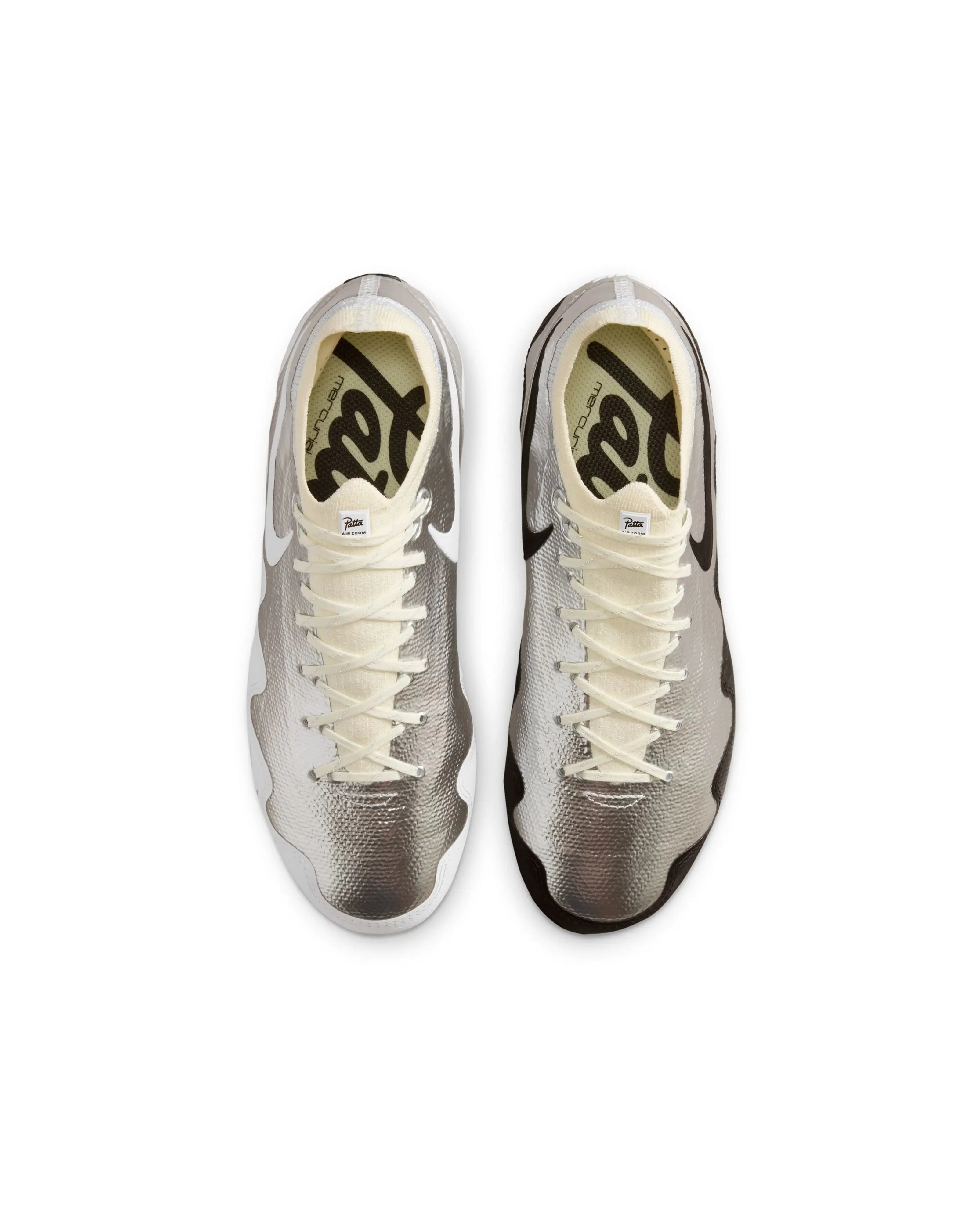 Patta x Nike Mercurial Vapor 16 Elite Kids (Chrome/Black-White) - Image 4